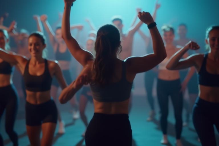 活動的な人々がグループでフィットネスを行う様子